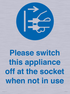Please switch this appliance off at the socket when not in use